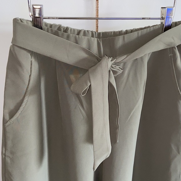 Wide Legged Pastel Green Dress Pants - Picture 3 of 5